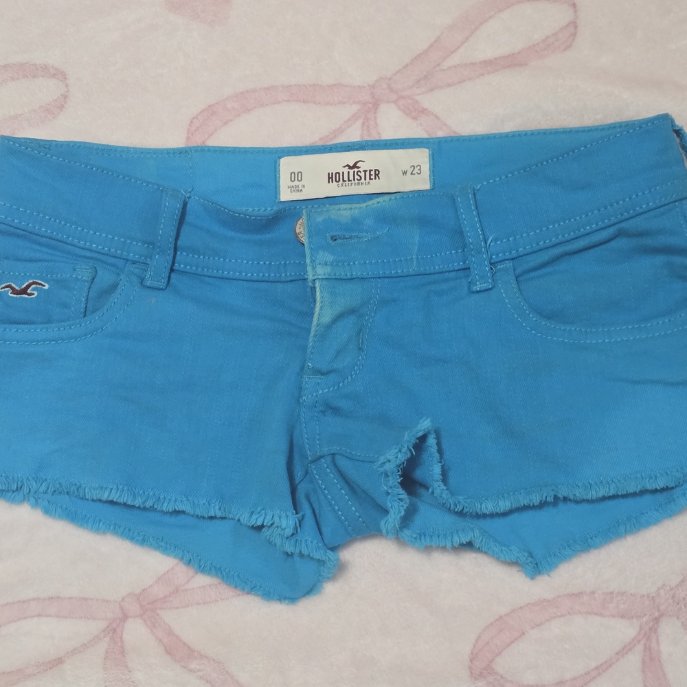 Hollister Neon Blue Denim Jean Shorts